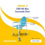 Auqa 5 Steel Foldable Injection Moulded With Wheel Commode Chair