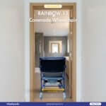 Rainbow 13 Steel Four Wheel PVC Upholstery Commode Chair