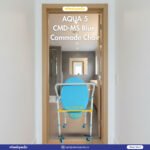 Auqa 5 Steel Foldable Injection Moulded With Wheel Commode Chair
