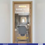 Rainbow 2C Steel Chrome Height Adjustable Foldable Commode Chair