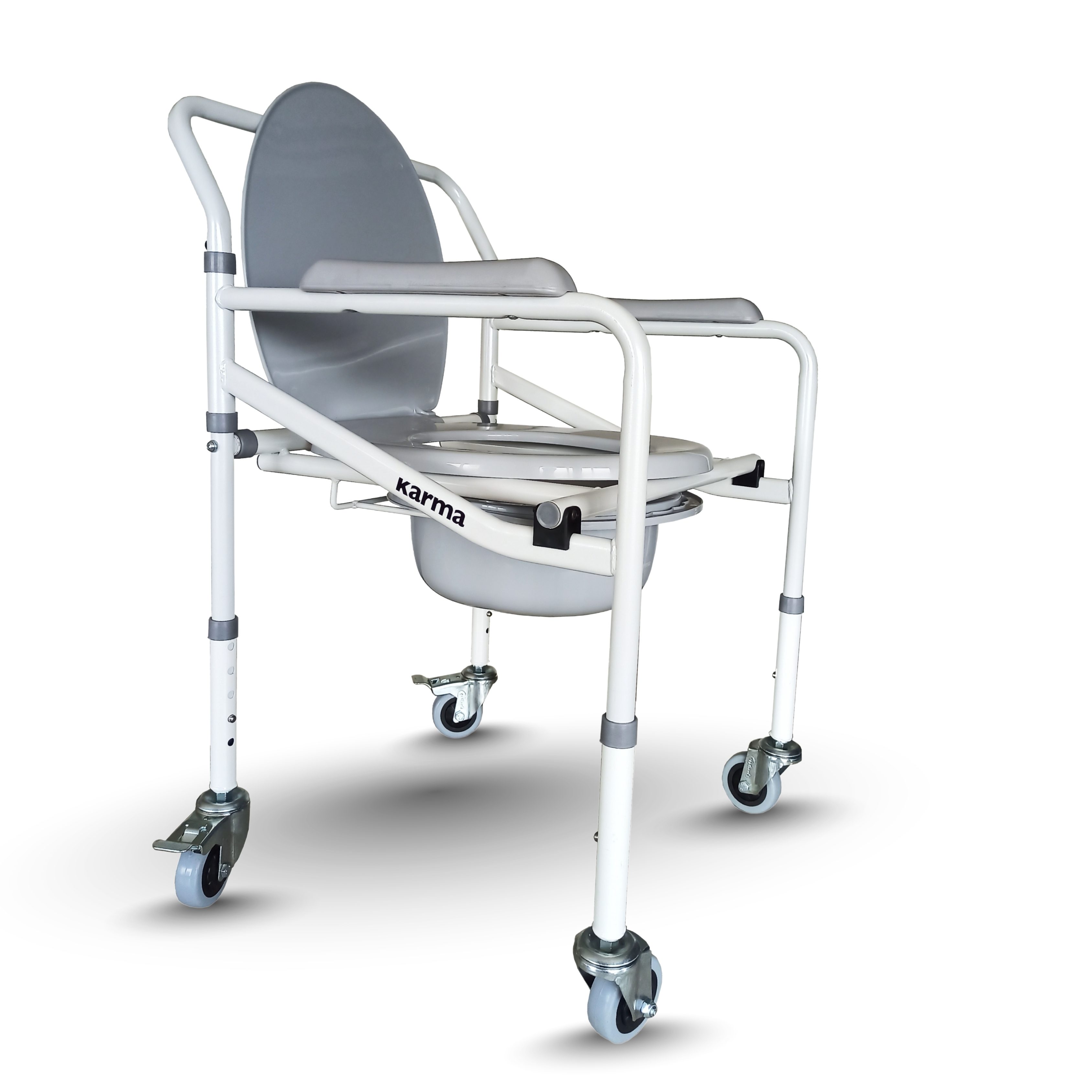 Aqua 5 White Ash Commode Chair with Bucket for Elderly & Patient Care